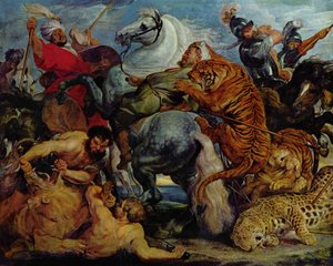 Chasse au tigre et au lion